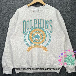 Vintage Miami Dolphins Football Sweatshirt Retro 90s NFL Mens Womens Shirt tee